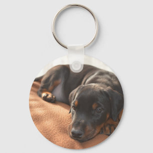 doberman-pinscher-puppy key ring