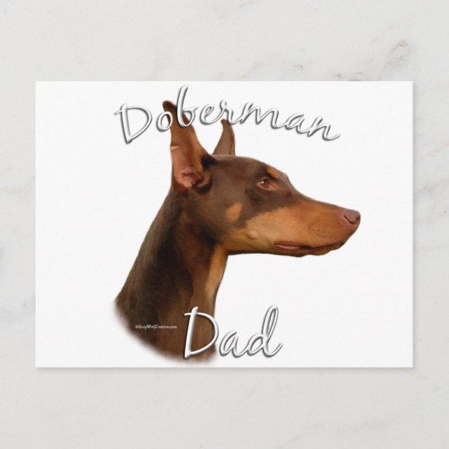 Doberman Pinscher (red) Dad 2 Postcard (Front)
