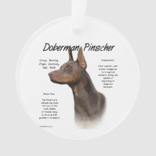Doberman Pinscher (red) History Design Ornament