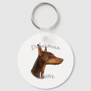 Doberman Pinscher (red) Mom 2 Key Ring