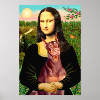 Doberman Pinscher (red) - Mona Lisa Poster