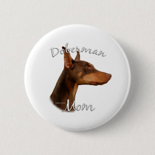 Doberman Pinscher (red) Mum 2 6 Cm Round Badge