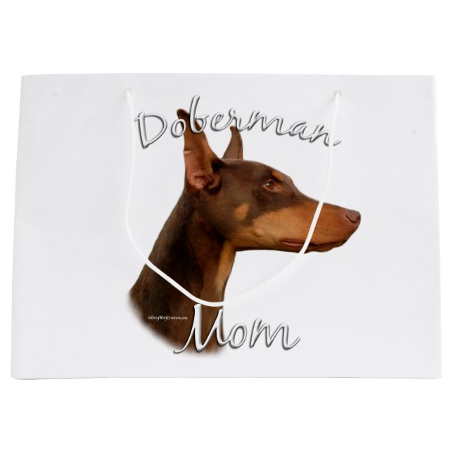 Doberman Pinscher (red) Mum 2 Large Gift Bag (Front)