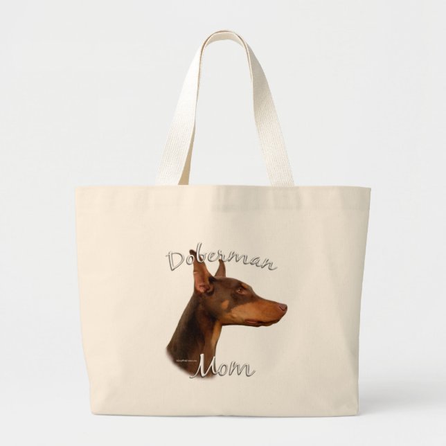 Doberman Pinscher (red) Mum 2 Large Tote Bag (Front)