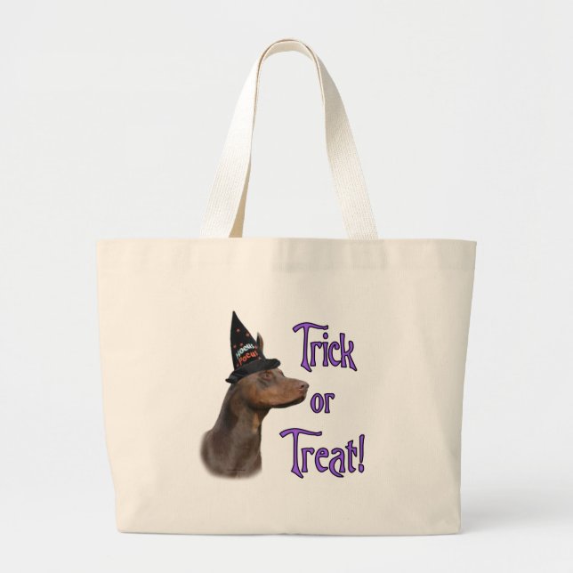 Doberman Pinscher (red) Trick Large Tote Bag (Front)