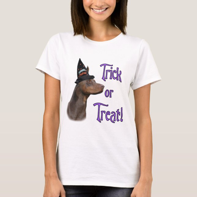 Doberman Pinscher (red) Trick T-Shirt (Front)