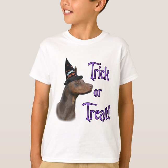 Doberman Pinscher (red) Trick T-Shirt (Front)