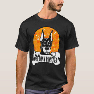 Doberman Pinscher Retro Vintage Silhouette Cute Do T-Shirt