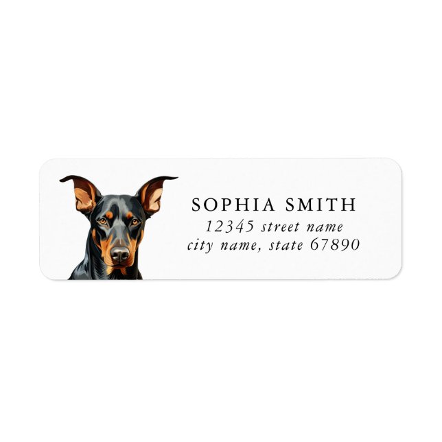 Doberman Pinscher Return Address Labels (Front)