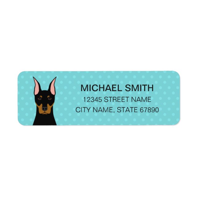 Doberman Pinscher Return Address Labels (Front)