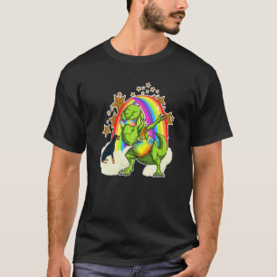 Doberman Pinscher Rides Rainbow Cloud Beside Danci T-Shirt