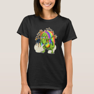 Doberman Pinscher Rides Rainbow Cloud Beside Danci T-Shirt