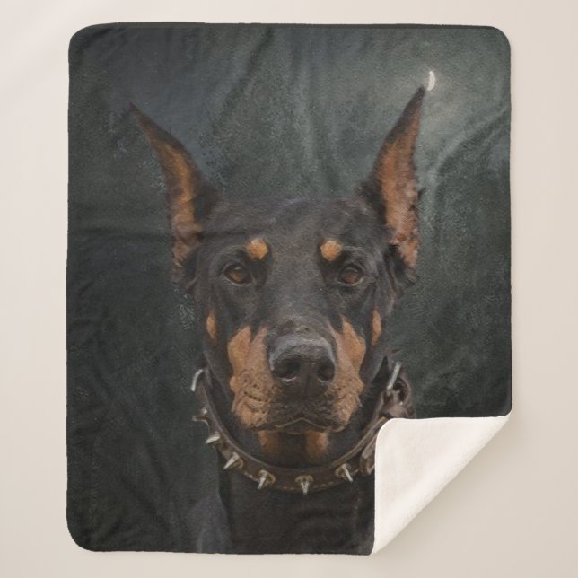 Doberman Pinscher   Sherpa Blanket (Front)