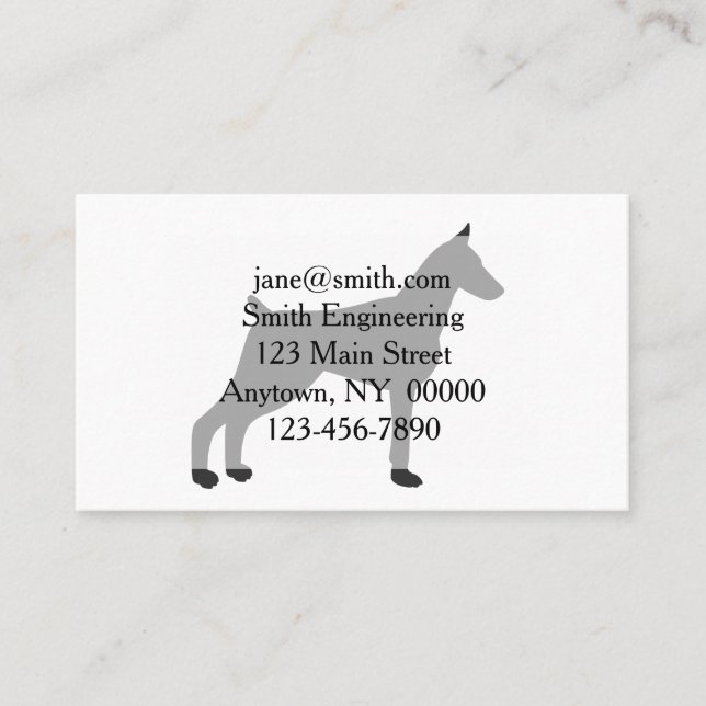 Doberman Pinscher Silhouette Business Card (Front)