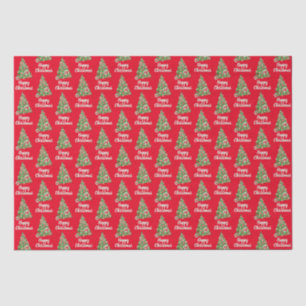 Doberman Pinscher Silhouette Christmas Tree Red Tissue Paper