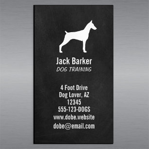 Doberman Pinscher Silhouette Magnetic Business Card