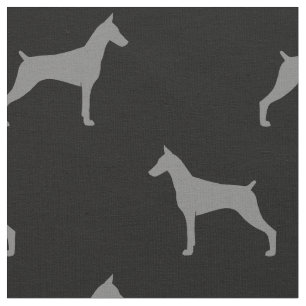 Doberman Pinscher Silhouettes Pattern Fabric