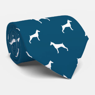 Doberman Pinscher Silhouettes Pattern Tie