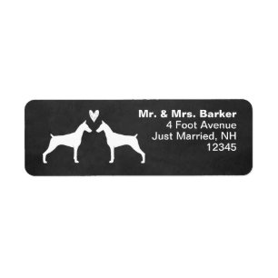 Doberman Pinscher Silhouettes with Heart