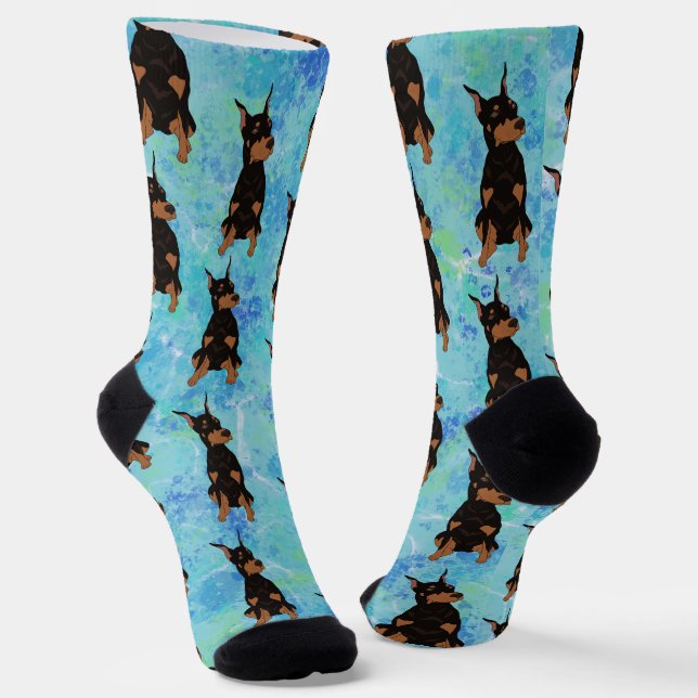 Doberman Pinscher Socks  (Angled)