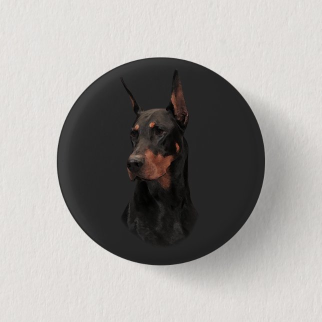 Doberman Pinscher, Square Wall Clock T-Shirt 3 Cm Round Badge (Front)