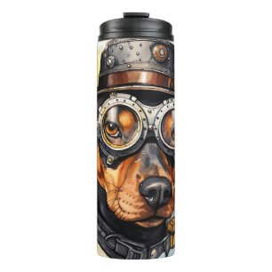 Doberman Pinscher Steampunk Dog Thermal Tumbler