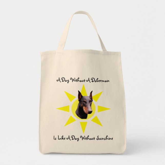 Doberman Pinscher Sunshine Dog Tote Bag (Front)