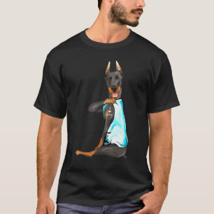Doberman Pinscher Tattoos I Love Dad Fathers Day T-Shirt