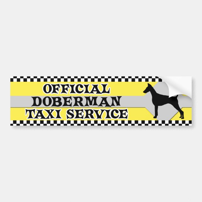 Doberman Pinscher Taxi Service Bumper Sticker (Front)