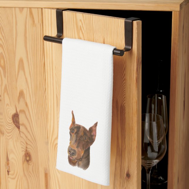 Doberman Pinscher Tea Towel (Thirds Fold)