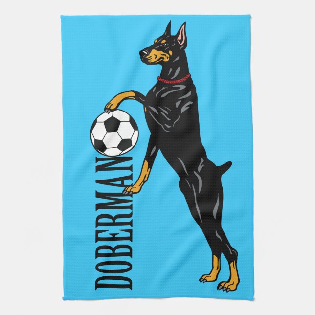 doberman pinscher tea towel (Vertical)
