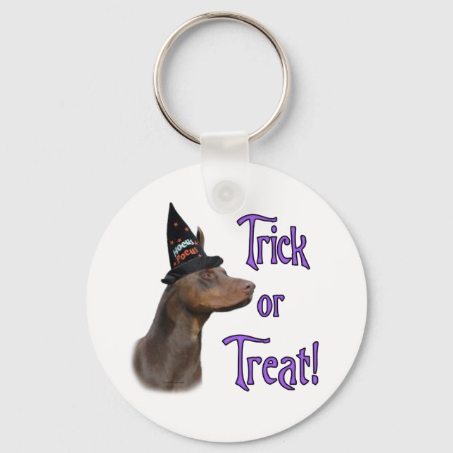Doberman Pinscher Trick Key Ring (Front)
