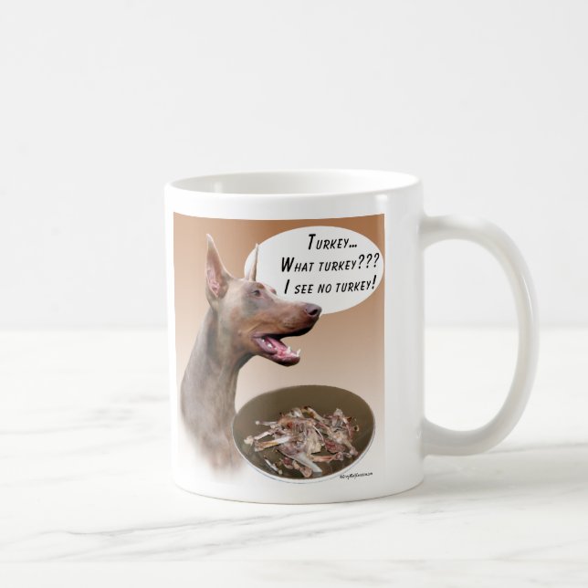 Doberman Pinscher Turkey Coffee Mug (Right)