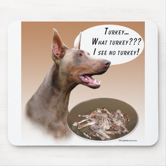 Doberman Pinscher Turkey Mouse Mat (Front)
