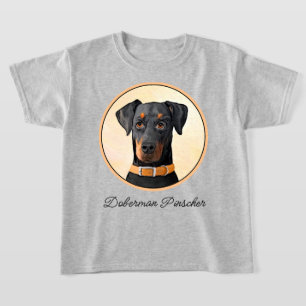 Doberman Pinscher Uncropped Painting Original Art T-Shirt