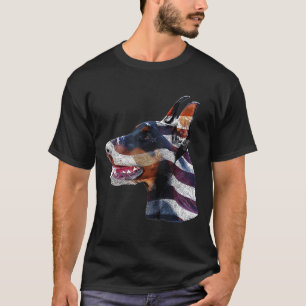 Doberman Pinscher  Usa American Flag Doberman T-Shirt