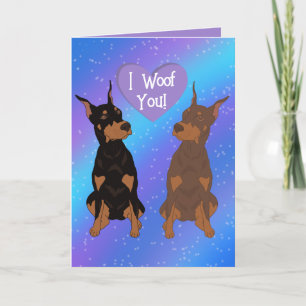Doberman Pinscher Valentines Day Thank You Card