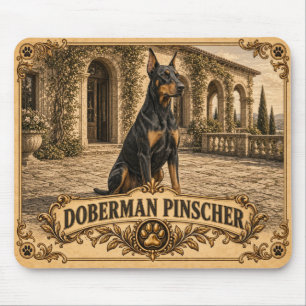 Doberman Pinscher, Vintage Heritage Dog Mouse Mat