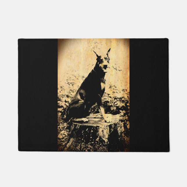 Doberman Pinscher Vintage Old Photo Doormat (Front)