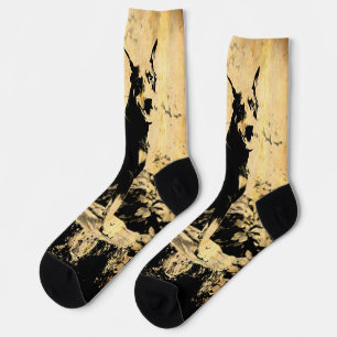 Doberman Pinscher Vintage Old Photo Socks