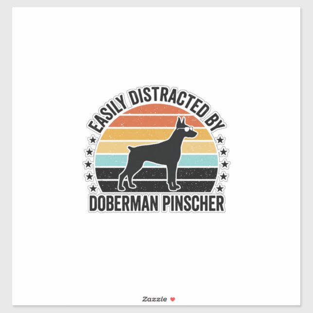 Doberman Pinscher Vintage Sunset Graphic Tee Desig (Sheet)