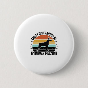 Doberman Pinscher Vintage Sunset Graphic Tee Desig 6 Cm Round Badge