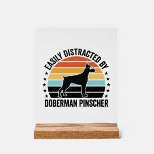Doberman Pinscher Vintage Sunset Graphic Tee Desig Acrylic Sign