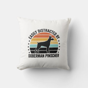 Doberman Pinscher Vintage Sunset Graphic Tee Desig Cushion