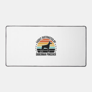 Doberman Pinscher Vintage Sunset Graphic Tee Desig Desk Mat