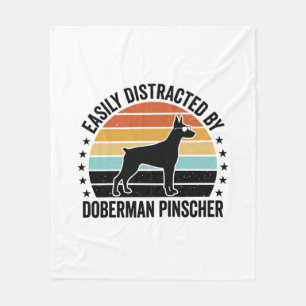 Doberman Pinscher Vintage Sunset Graphic Tee Desig Fleece Blanket