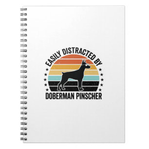 Doberman Pinscher Vintage Sunset Graphic Tee Desig Notebook