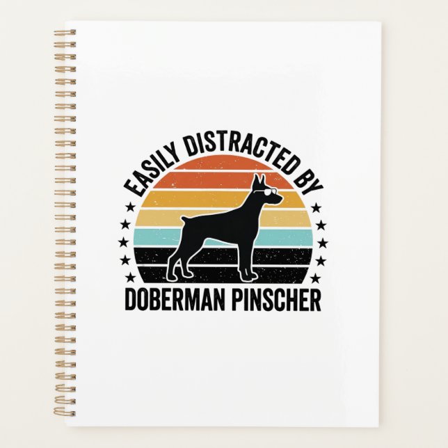 Doberman Pinscher Vintage Sunset Graphic Tee Desig Planner (Front)