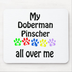 Doberman Pinscher Walks Design Mouse Mat