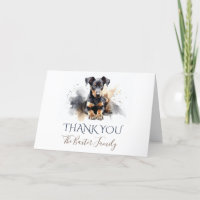 Doberman Pinscher Watercolor Thank You Card